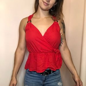 Crop Tie Tank Blouse